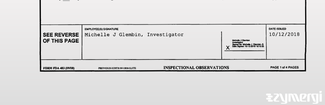 Michelle J. Glembin FDA Investigator