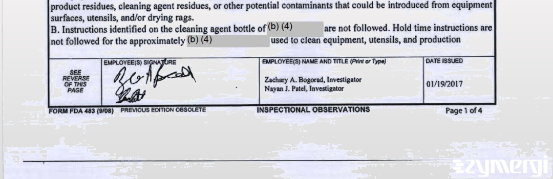 Zachary A. Bogorad FDA Investigator Nayan J. Patel FDA Investigator