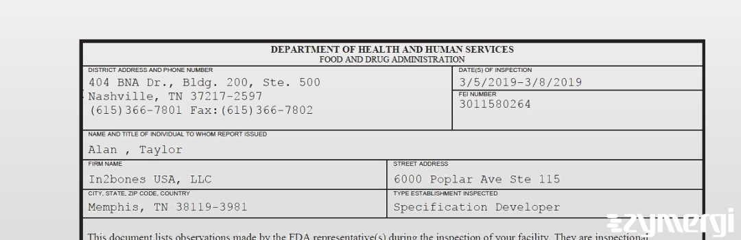 FDANews 483 In2Bones USA, LLC Mar 8 2019 top