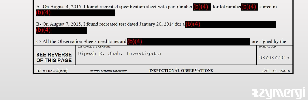 Dipesh K. Shah FDA Investigator 