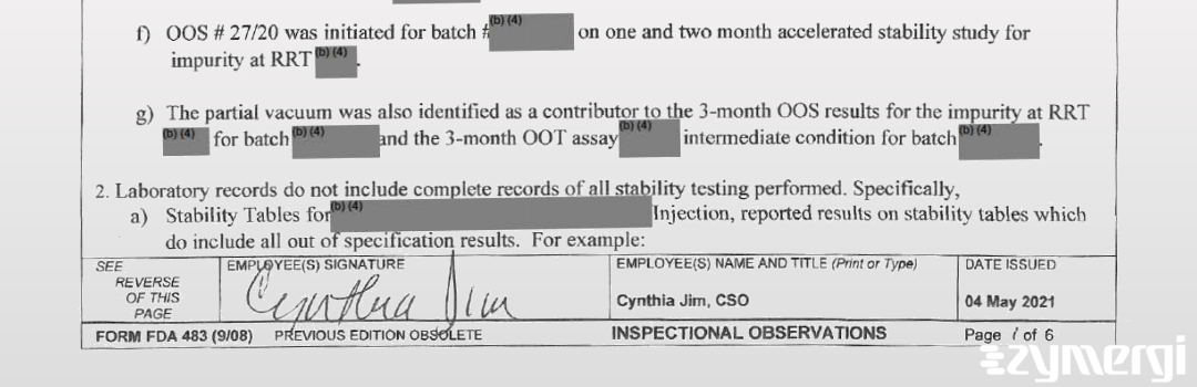 Cynthia Jim FDA Investigator 