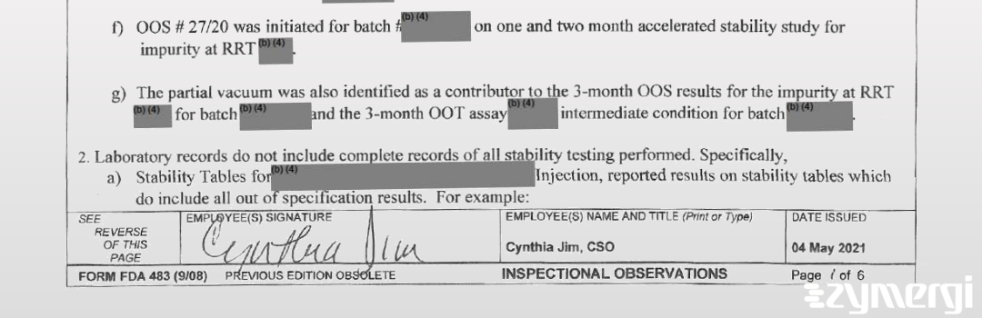 Cynthia Jim FDA Investigator