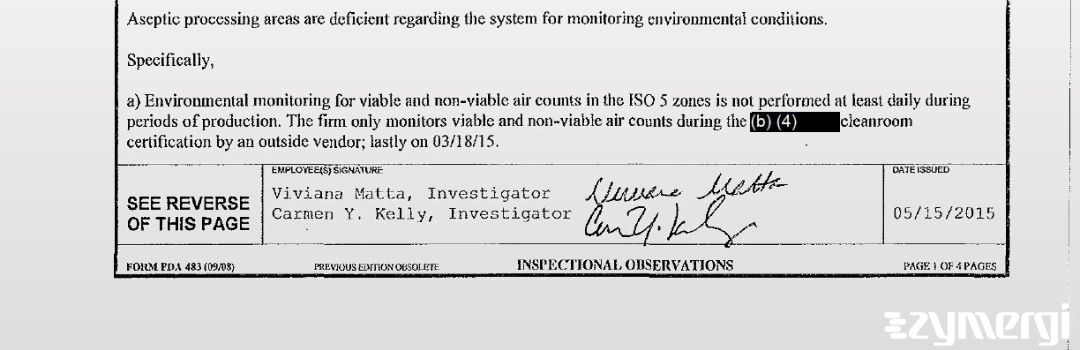 Viviana Matta FDA Investigator