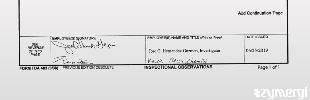 Jose O. Hernandez FDA Investigator Kevin J. Flessa FDA Investigator 