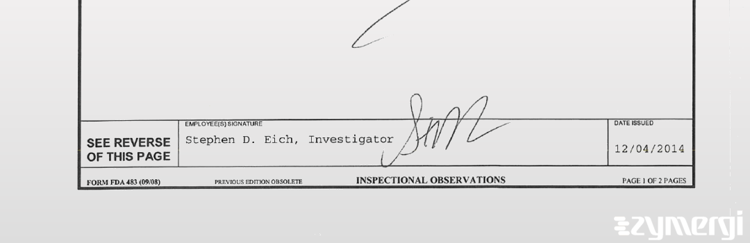 Stephen D. Eich FDA Investigator