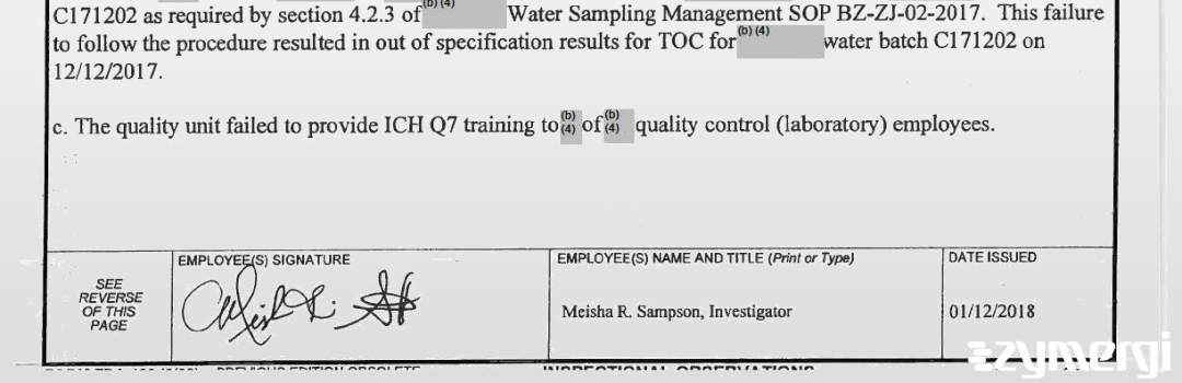 Meisha R. Sampson FDA Investigator