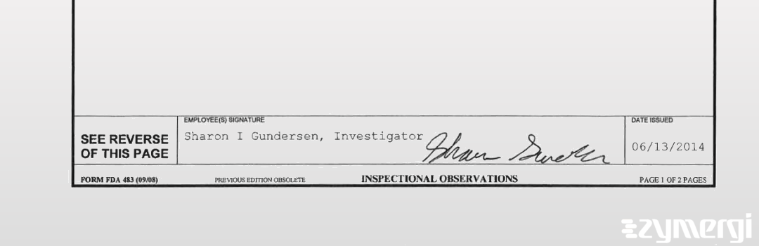 Sharon I. Gundersen FDA Investigator