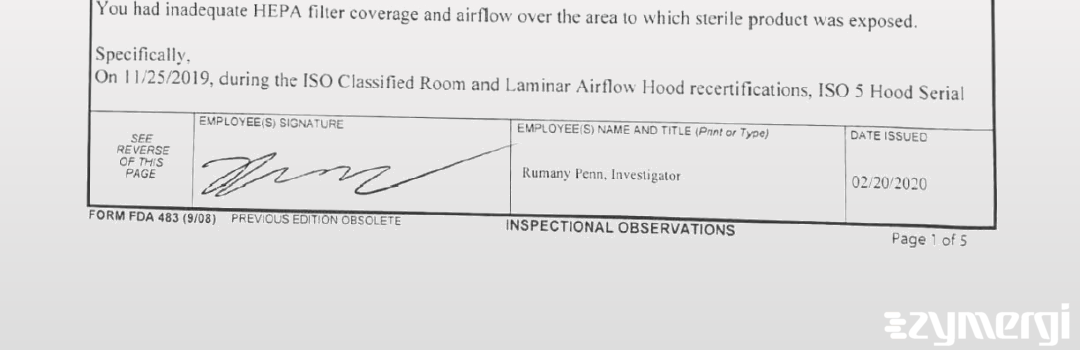 Michael T. Cyrus FDA Investigator Rumany C. Penn FDA Investigator Sammie P. La FDA Investigator 