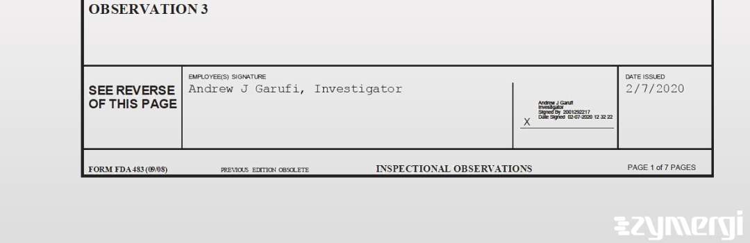 Andrew J. Garufi FDA Investigator 