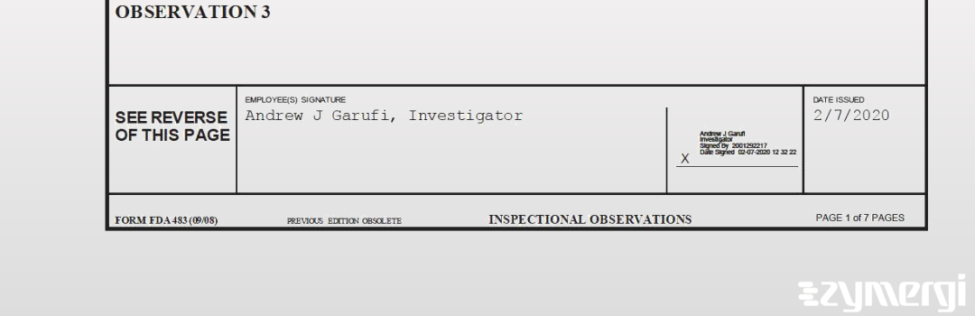 Andrew J. Garufi FDA Investigator