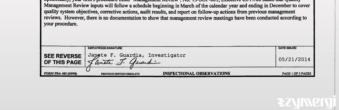 Janete F. Guardia FDA Investigator