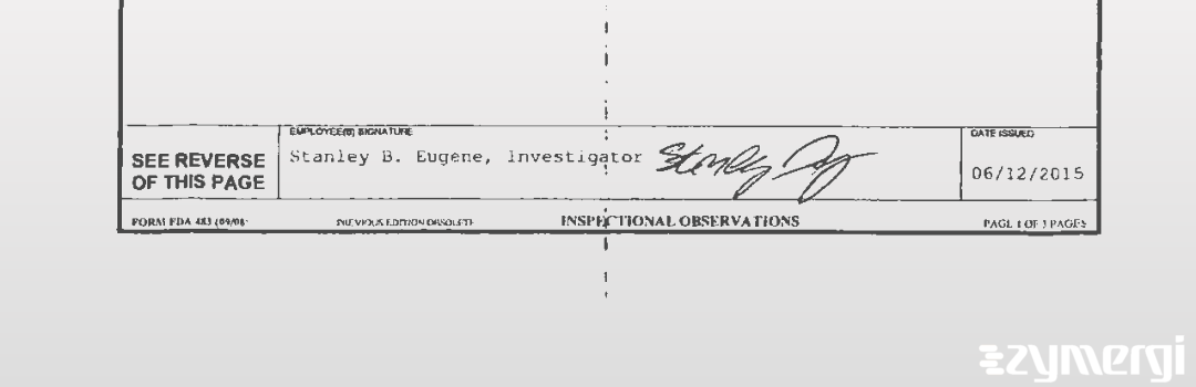 Stanley B. Eugene FDA Investigator