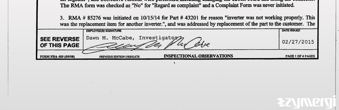 Dawn M. McCabe FDA Investigator