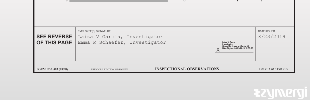 Emma R. Schaefer FDA Investigator Laiza V. Garcia FDA Investigator 