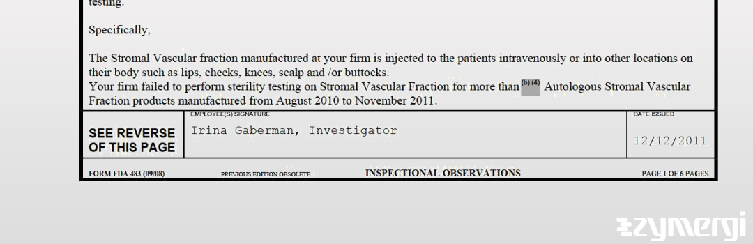 Irina Gaberman FDA Investigator