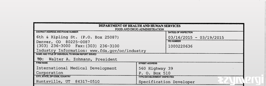 FDANews 483 International Medical Development Corporation Mar 19 2015 top