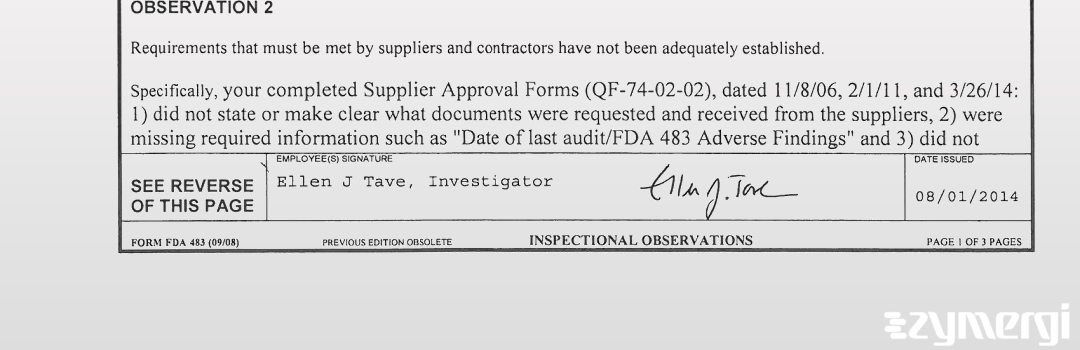 Ellen J. Tave FDA Investigator 