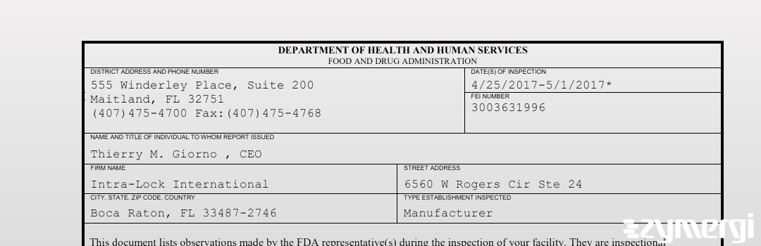 FDANews 483 Intra-Lock International May 1 2017 top