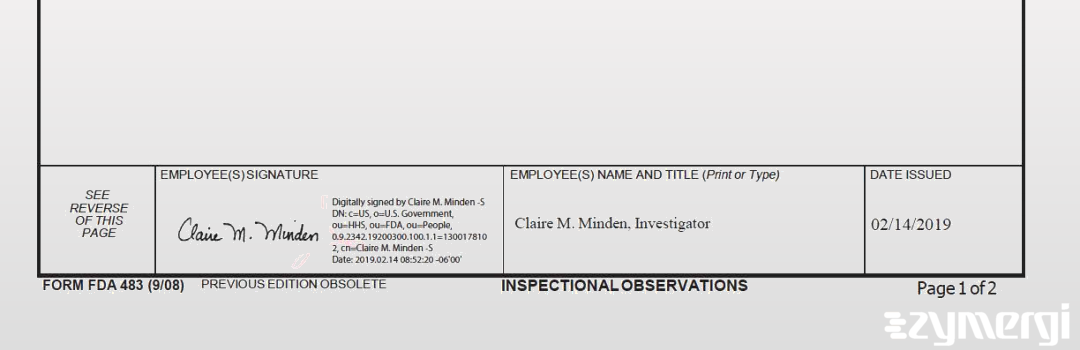 Claire M. Minden FDA Investigator 