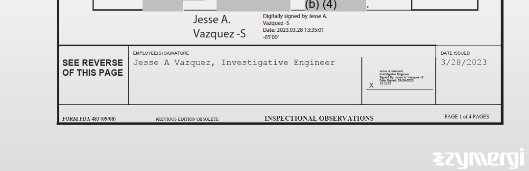 Jesse A. Vazquez FDA Investigator