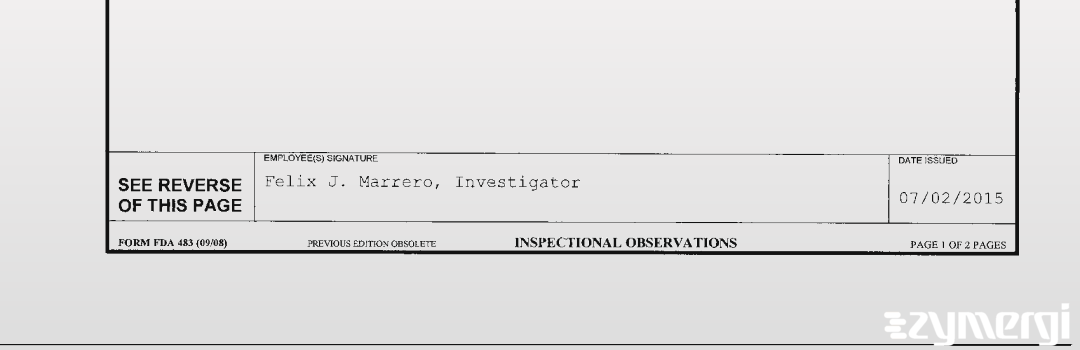 Felix J. Marrero FDA Investigator 