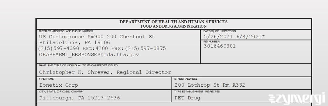 FDANews 483 Ionetix Corp Jun 4 2021 top