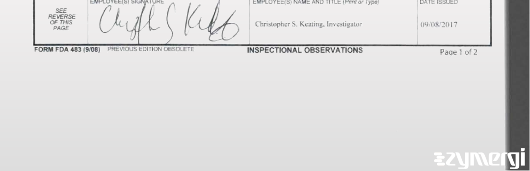 Christopher S. Keating FDA Investigator