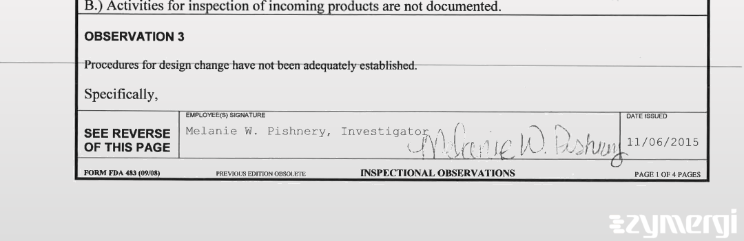 Melanie W. Pishnery FDA Investigator 