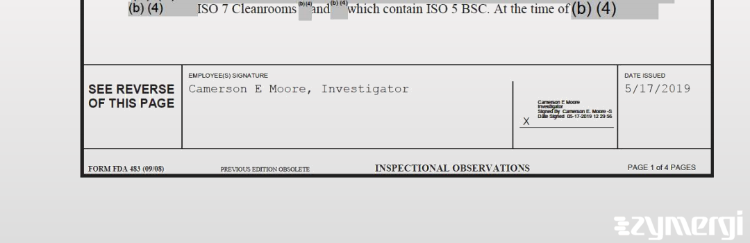 Camerson E. Moore FDA Investigator 
