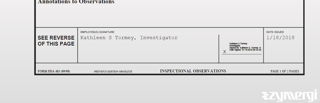 Kathleen S. Tormey FDA Investigator