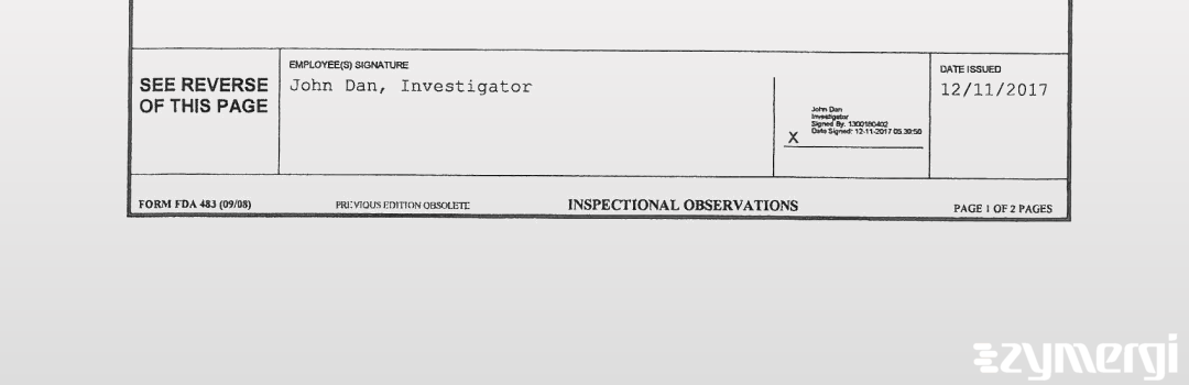 John Dan FDA Investigator