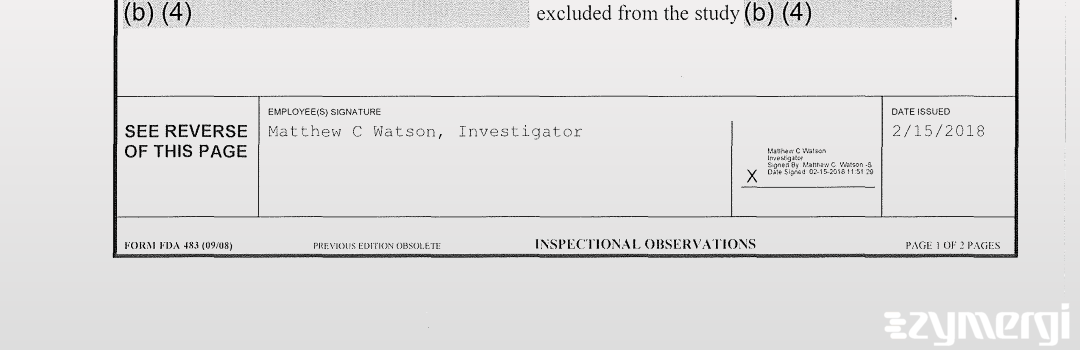Matthew C. Watson FDA Investigator