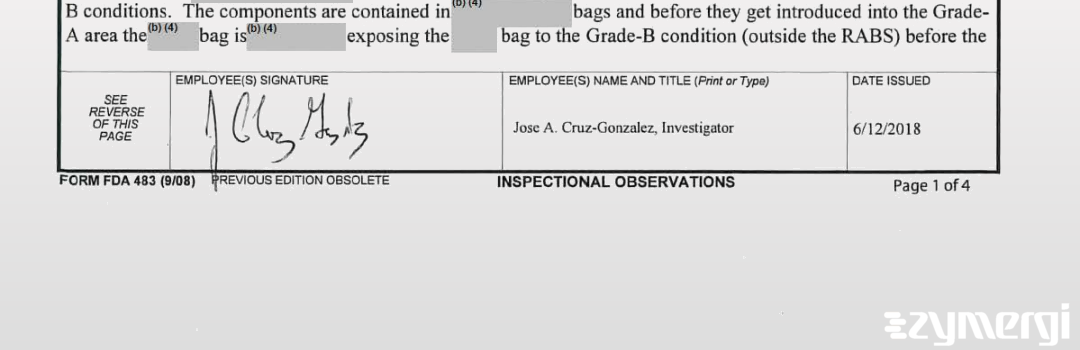 Jose A. Cruz Gonzalez FDA Investigator Cruz Gonzalez, Jose A FDA Investigator