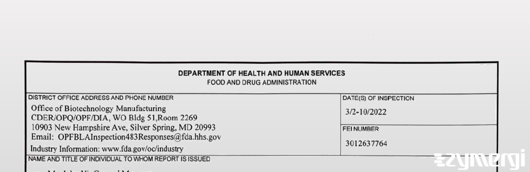 FDANews 483 Janssen Vaccines Corp. Mar 10 2022 top