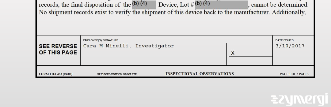 Cara M. Minelli FDA Investigator