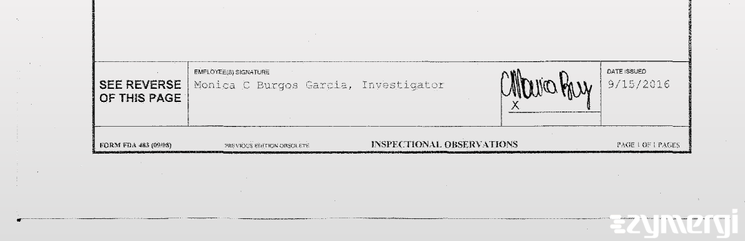 Monica C. Burgos Garcia FDA Investigator Burgos Garcia, Monica C FDA Investigator 