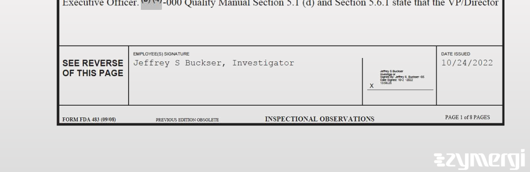 Jeffrey S. Buckser FDA Investigator 