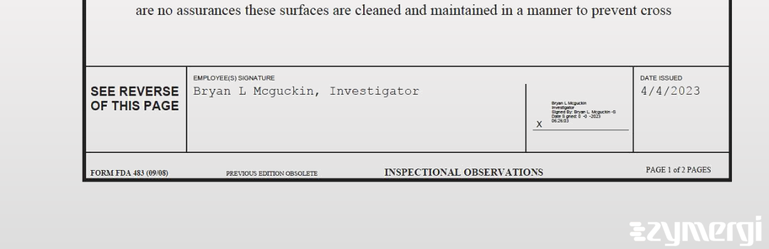 Bryan L. McGuckin FDA Investigator 