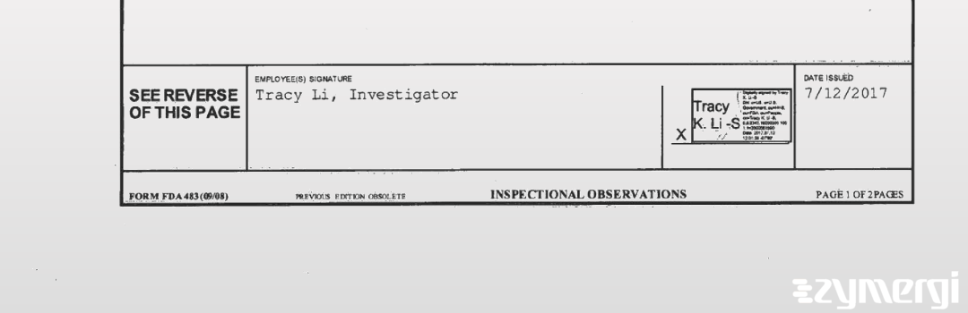 Tracy K. Li FDA Investigator