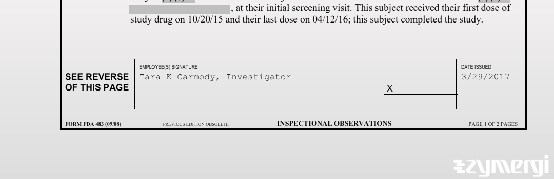 Tara K. Carmody FDA Investigator