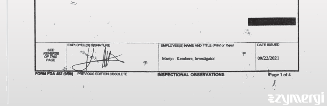 Marijo B. Kambere FDA Investigator 