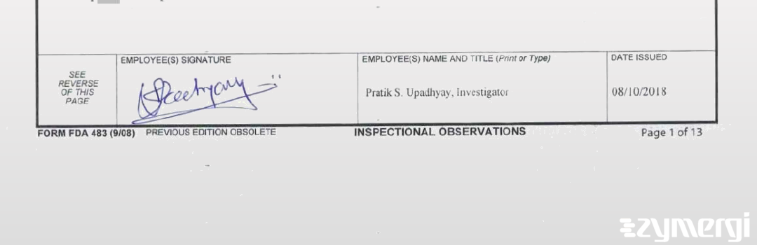 Pratik S. Upadhyay FDA Investigator