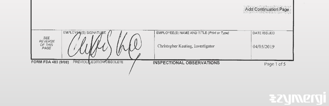 Christopher S. Keating FDA Investigator