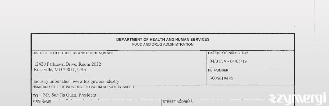 FDANews 483 Jiangsu NHWA Pharmaceutical Co., Ltd. Apr 5 2019 top