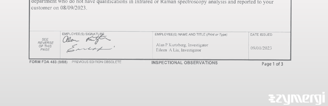 Eileen A. Liu FDA Investigator Alan P. Kurtzberg FDA Investigator 