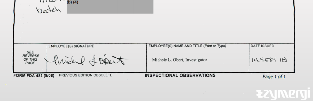Michele L. Obert FDA Investigator