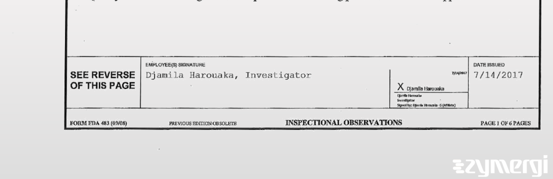 Djamila Harouaka FDA Investigator