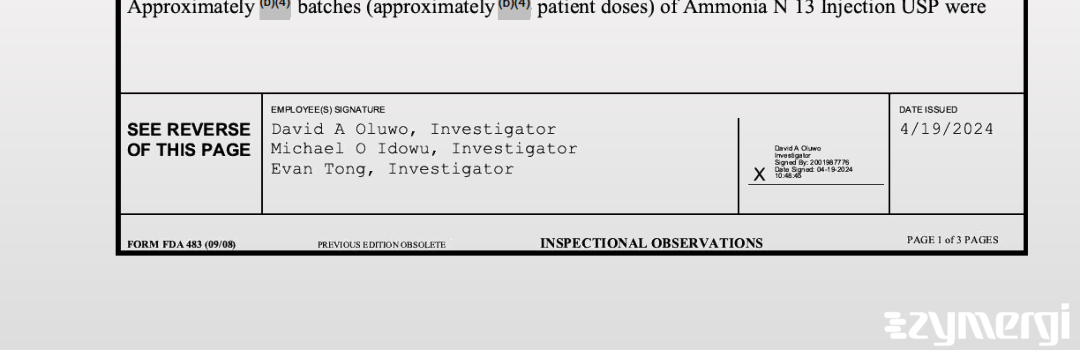 David A. Oluwo FDA Investigator Evan Tong FDA Investigator Michael O. Idowu  