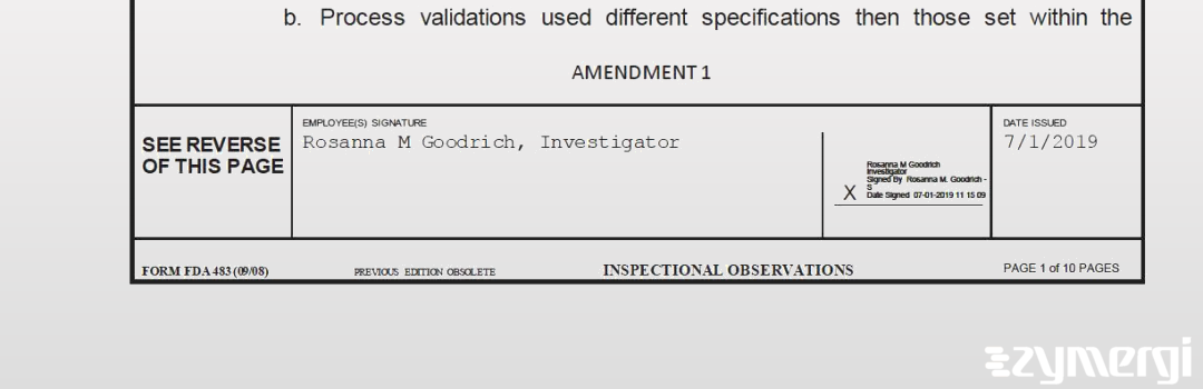 Rosanna M. Goodrich FDA Investigator