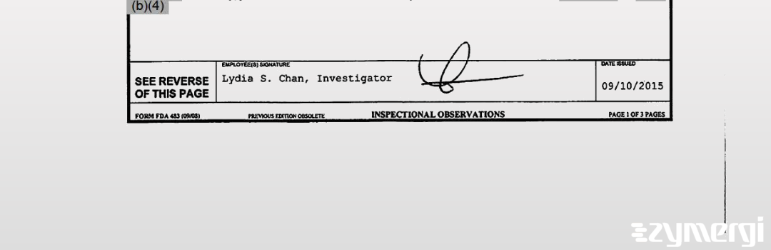 Lydia S. Chan FDA Investigator